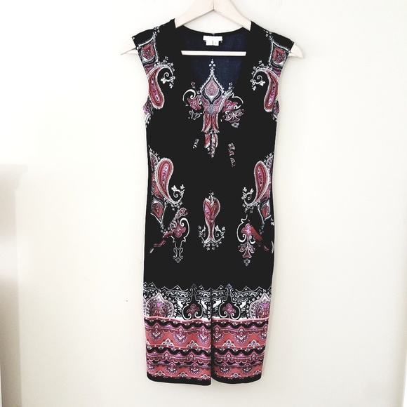 London Times // Black & Pink Paisley Shift Dress - Picture 2 of 6